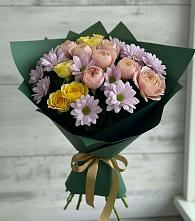 Букет цветов из:  Хризантемы и Розы в Боровичах