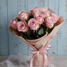 9 розовых роз в Боровичах Букет цветов из:  Розы в Боровичах