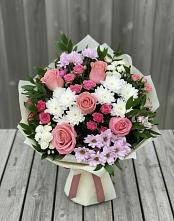 Букет цветов из:  Альстромерии, Гвоздики, Розы и Хризантемы #REPLACE_PRED# Боровичах