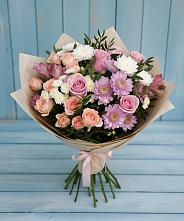 Букет цветов из:  Хризантемы, Розы и Альстромерии #REPLACE_PRED# Боровичах