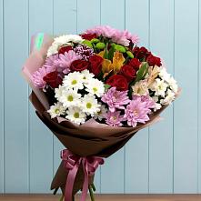 Букет цветов из:  Розы, Хризантемы и Альстромерии в Боровичах