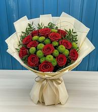 Букет цветов из:  Розы и Хризантемы в Боровичах