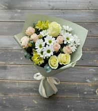 Букет цветов из:  Альстромерии, Розы и Хризантемы в Боровичах